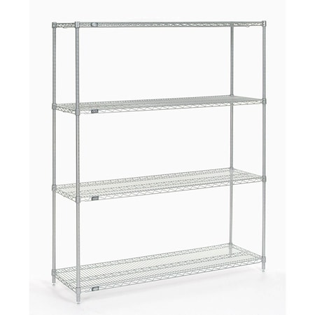 Nexel Wire Shelving, Poly-Z-Brite, 60W x 21D x 86H 21608Z